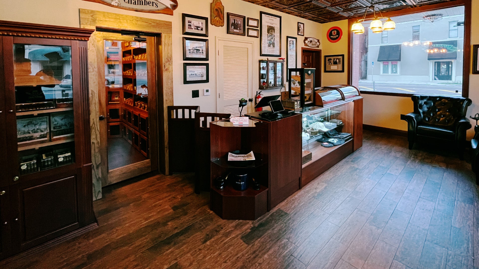 Cigar shop and humidor at Bruton’s