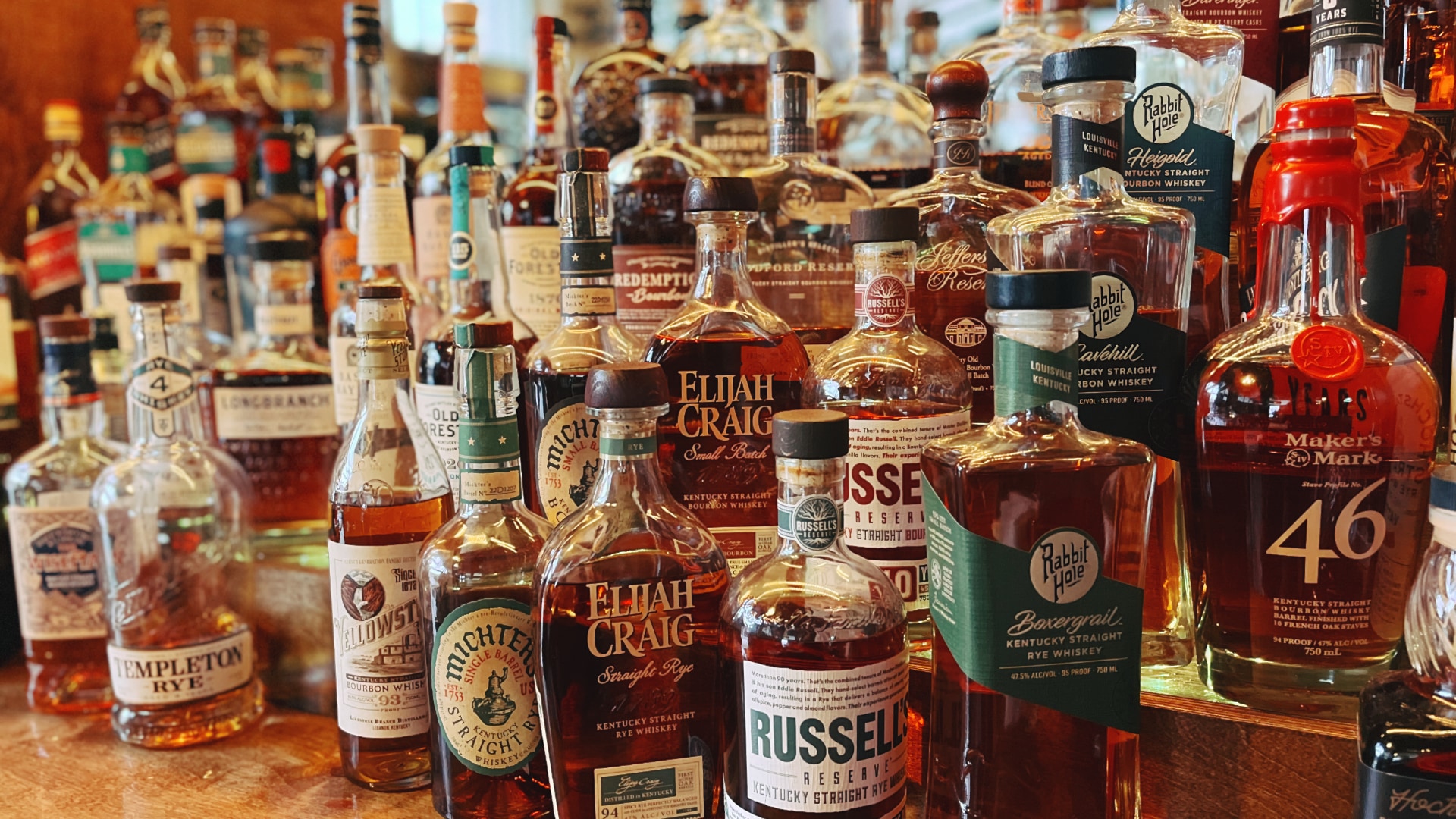 Bottles and bar at Bruton’s